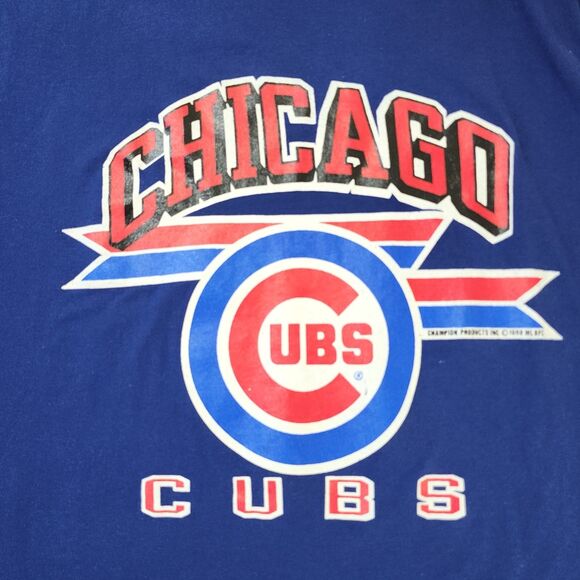 Vintage Champion Chicago Cubs Shirt Mens XL Blue MLB Baseball Tee 80s 1988 USA - Picture 2 of 10